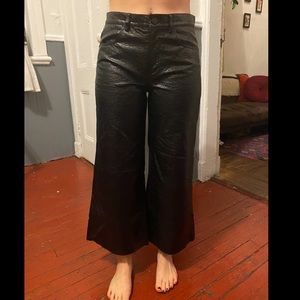 Faux ostrich leather flare pants (Blank NYC)